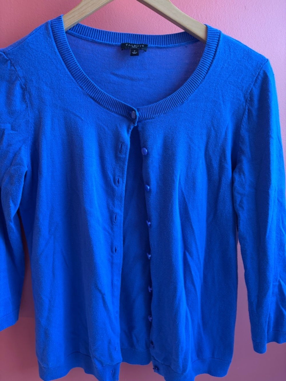 Talbots Petite Royal Blue Crewneck Sweater